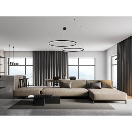 Светодиодная подвесная люстра с регулированием яркости LED/100W/230V 3000-6500K + дистанционное управление