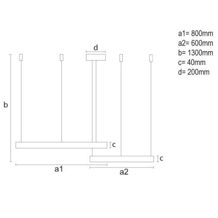 Светодиодная подвесная люстра с регулированием яркости LED/100W/230V 3000-6500K + дистанционное управление