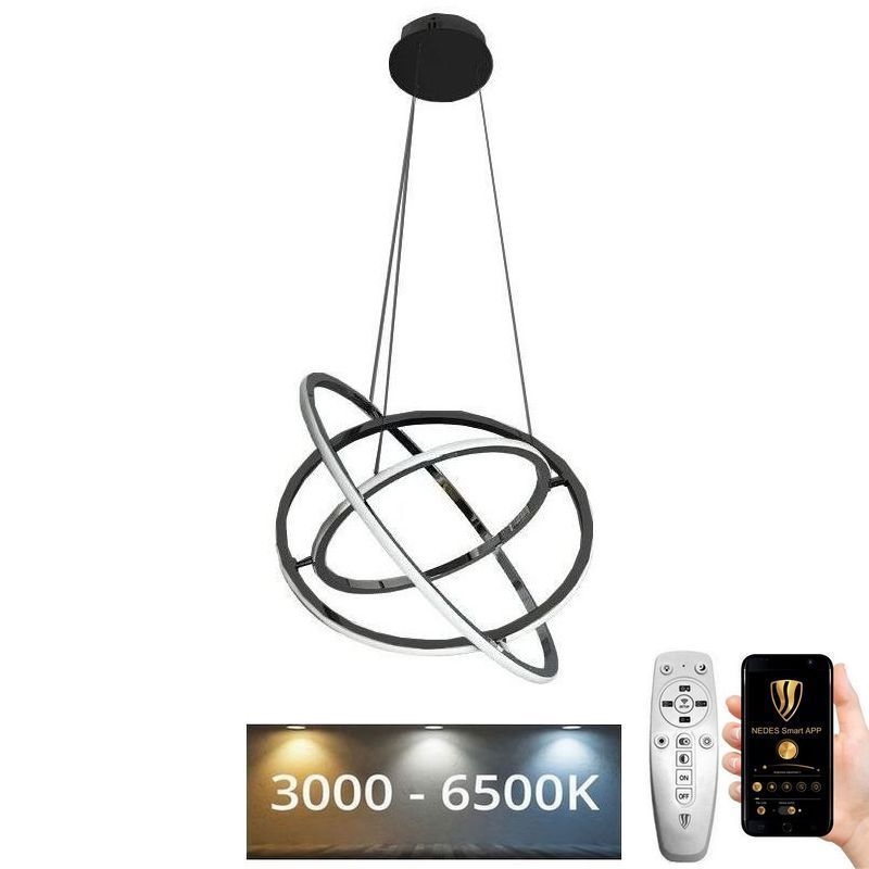 Светодиодная подвесная люстра с регулированием яркости LED/105W/230V 3000-6500K диаметр 60 см + дистанционное управление