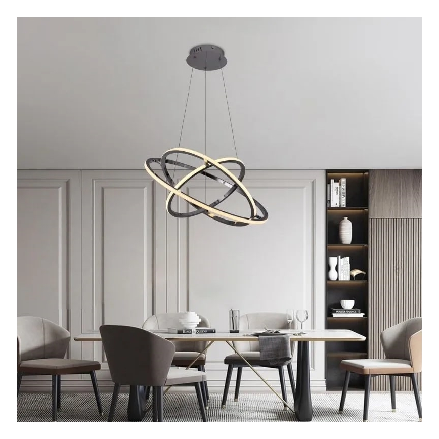 Светодиодная подвесная люстра с регулированием яркости LED/105W/230V 3000-6500K диаметр 60 см + дистанционное управление