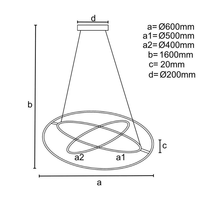 Светодиодная подвесная люстра с регулированием яркости LED/105W/230V 3000-6500K диаметр 60 см + дистанционное управление