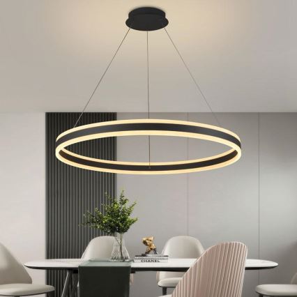 Светодиодная подвесная люстра с регулированием яркости LED/110W/230V 3000-6500K диаметр 80 см + дистанционное управление