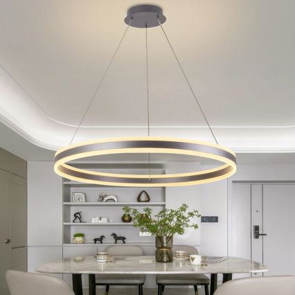 Светодиодная подвесная люстра с регулированием яркости LED/110W/230V 3000-6500K диаметр 80 см + дистанционное управление