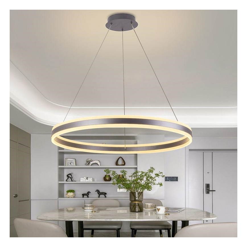 Светодиодная подвесная люстра с регулированием яркости LED/110W/230V 3000-6500K диаметр 80 см + дистанционное управление