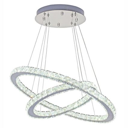 Светодиодная хрустальная подвесная люстра с регулированием яркости LED/115W/230V 3000-6500K серебристый + дистанционное управление