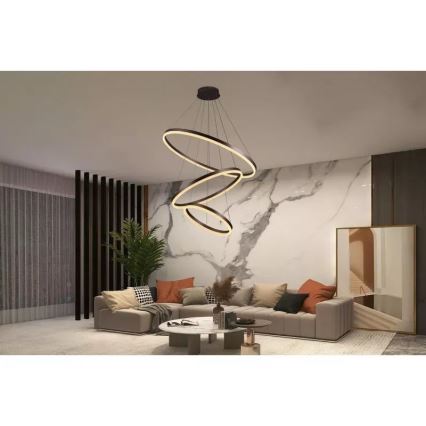 Светодиодная подвесная люстра с регулированием яркости LED/125W/230V 3000-6500K диаметр 80 см + дистанционное управление
