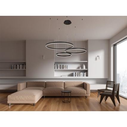 Светодиодная подвесная люстра с регулированием яркости LED/125W/230V 3000-6500K + дистанционное управление