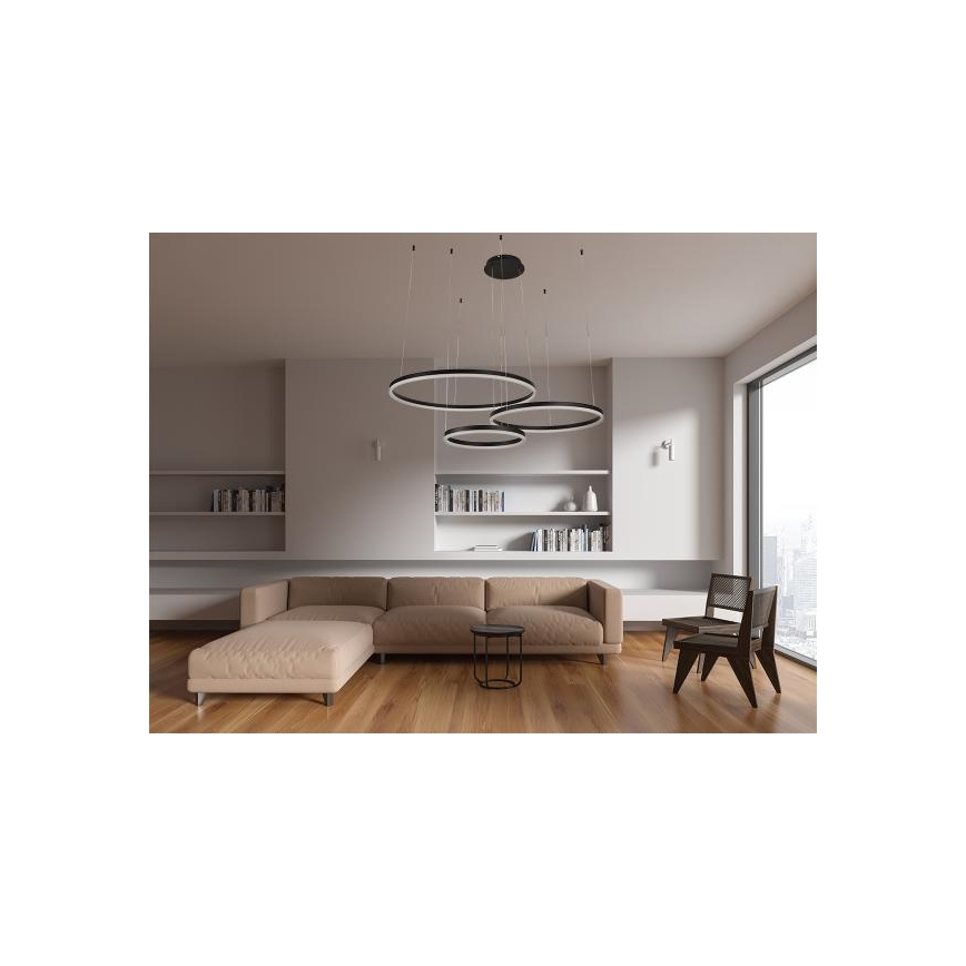 Светодиодная подвесная люстра с регулированием яркости LED/125W/230V 3000-6500K + дистанционное управление