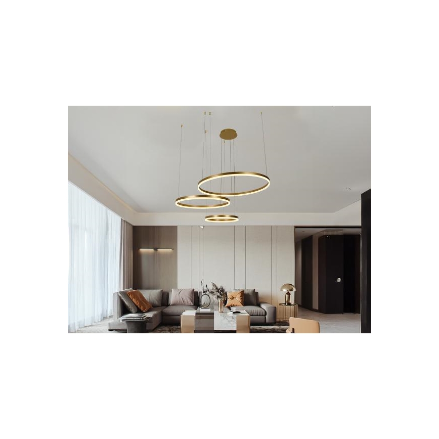 Светодиодная подвесная люстра с регулированием яркости LED/125W/230V 3000-6500K + дистанционное управление
