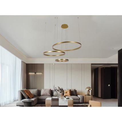 Светодиодная подвесная люстра с регулированием яркости LED/125W/230V 3000-6500K + дистанционное управление