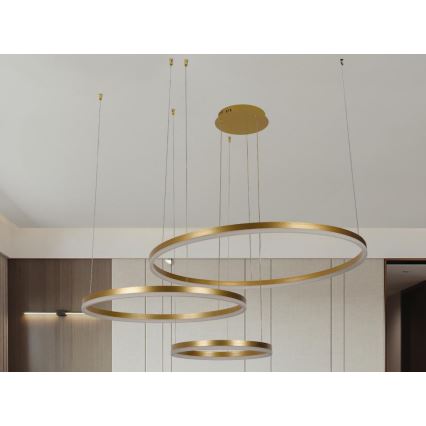 Светодиодная подвесная люстра с регулированием яркости LED/125W/230V 3000-6500K + дистанционное управление