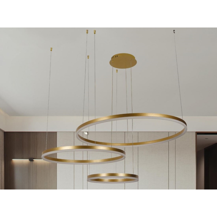 Светодиодная подвесная люстра с регулированием яркости LED/125W/230V 3000-6500K + дистанционное управление