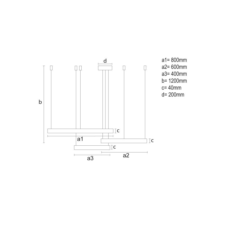 Светодиодная подвесная люстра с регулированием яркости LED/125W/230V 3000-6500K + дистанционное управление