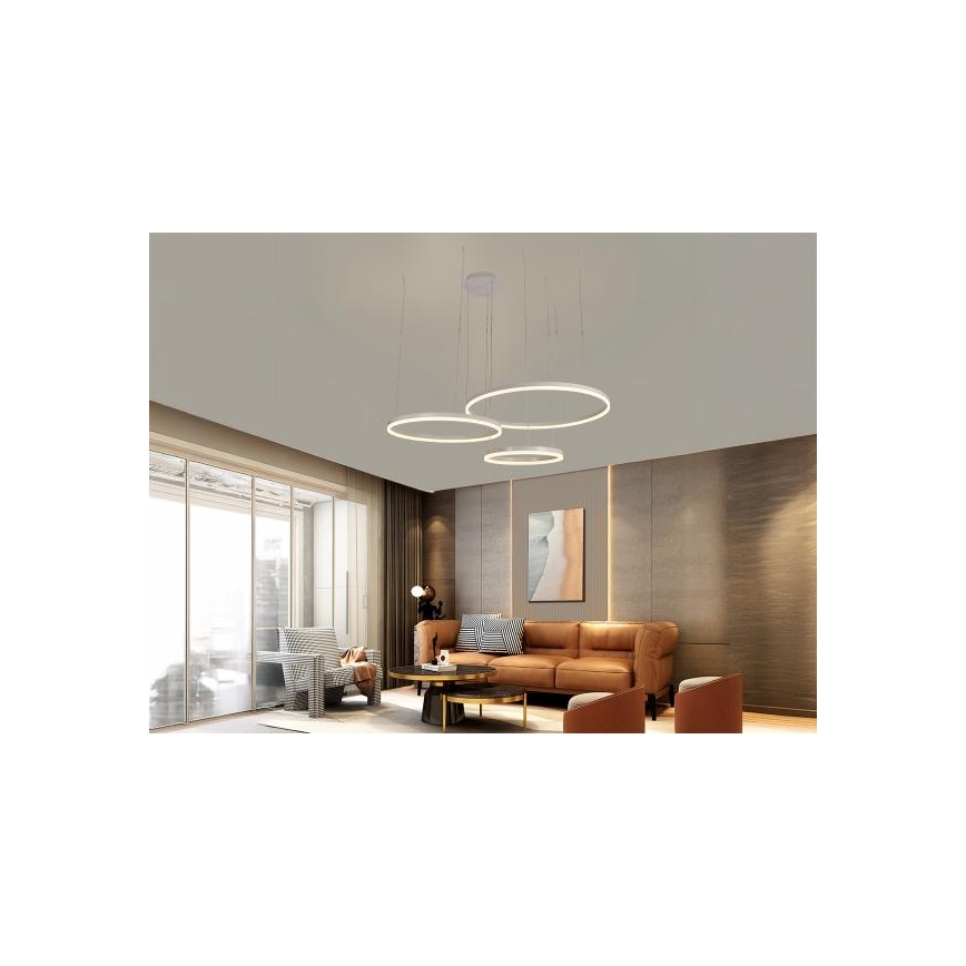 Светодиодная подвесная люстра с регулированием яркости LED/125W/230V 3000-6500K + дистанционное управление