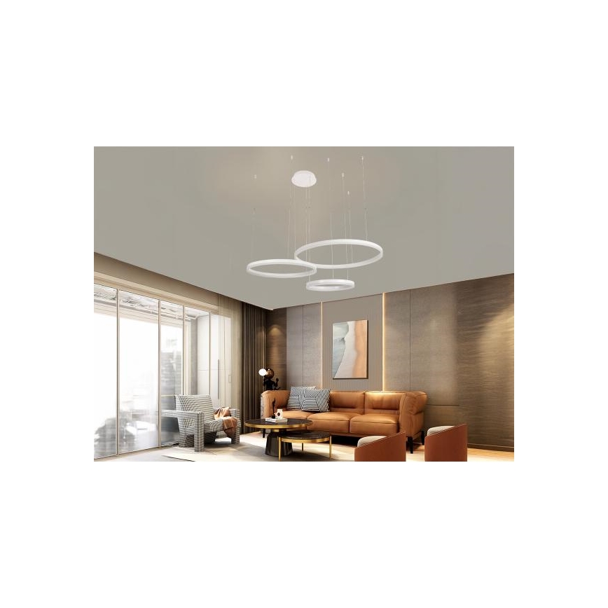 Светодиодная подвесная люстра с регулированием яркости LED/125W/230V 3000-6500K + дистанционное управление