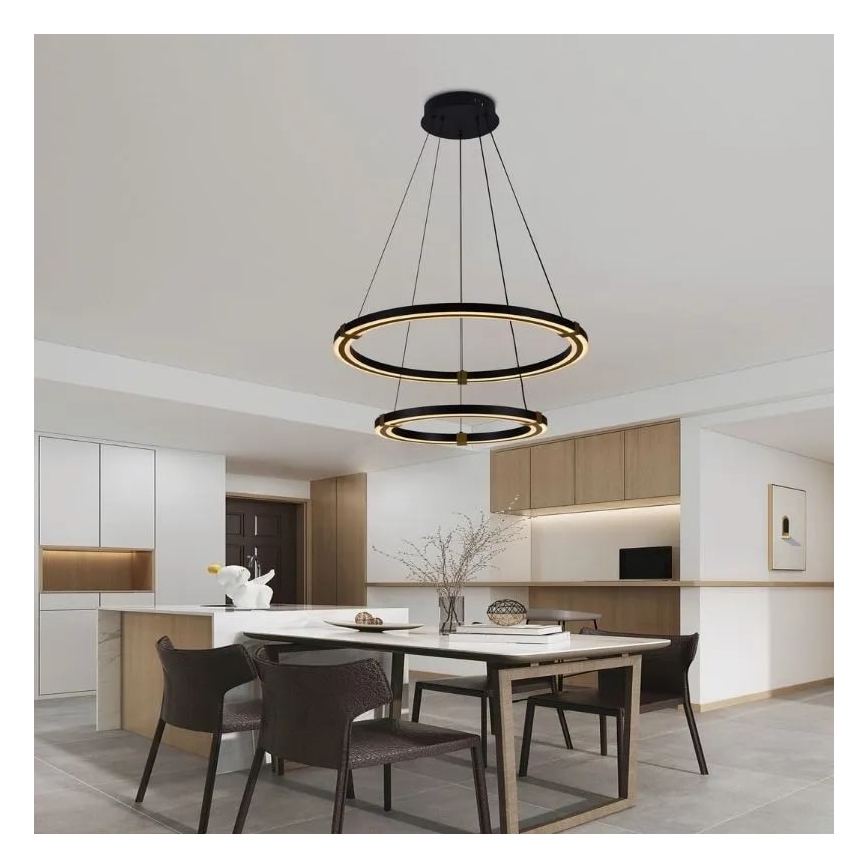 Светодиодная подвесная люстра с регулированием яркости LED/130W/230V 3000-6500K + дистанционное управление