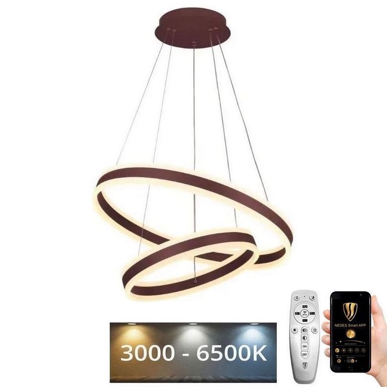 Светодиодная подвесная люстра с регулированием яркости LED/135W/230V 3000-6500K диаметр 60 см + дистанционное управление