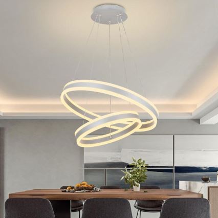 Светодиодная подвесная люстра с регулированием яркости LED/135W/230V 3000-6500K диаметр 60 см + дистанционное управление