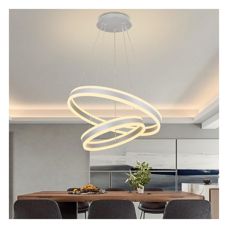 Светодиодная подвесная люстра с регулированием яркости LED/135W/230V 3000-6500K диаметр 60 см + дистанционное управление