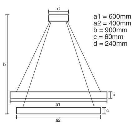 Светодиодная подвесная люстра с регулированием яркости LED/135W/230V 3000-6500K диаметр 60 см + дистанционное управление
