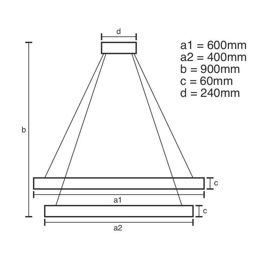Светодиодная подвесная люстра с регулированием яркости LED/135W/230V 3000-6500K диаметр 60 см + дистанционное управление