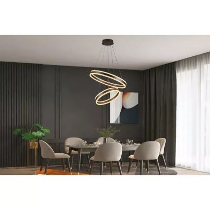Светодиодная подвесная люстра с регулированием яркости LED/135W/230V 3000-6500K диаметр 60 см + дистанционное управление