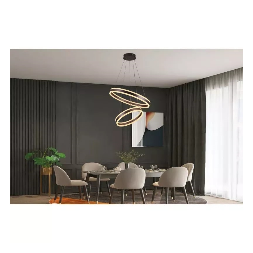 Светодиодная подвесная люстра с регулированием яркости LED/135W/230V 3000-6500K диаметр 60 см + дистанционное управление