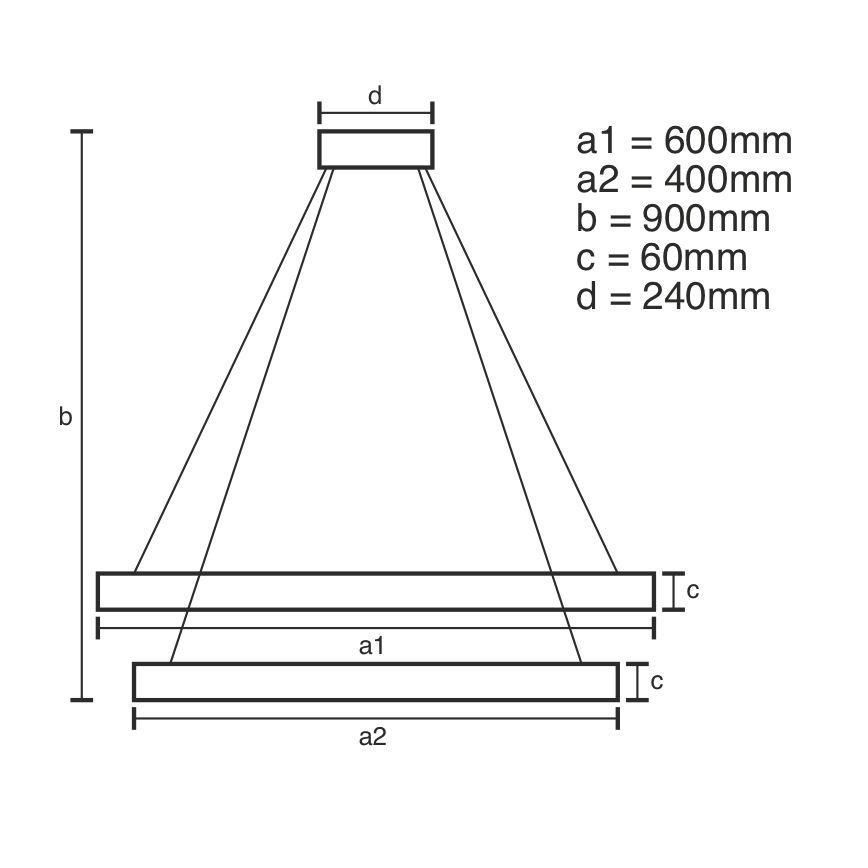 Светодиодная подвесная люстра с регулированием яркости LED/135W/230V 3000-6500K диаметр 60 см + дистанционное управление