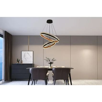 Светодиодная подвесная люстра с регулированием яркости LED/140W/230V 3000-6500K диаметр 60 см + дистанционное управление