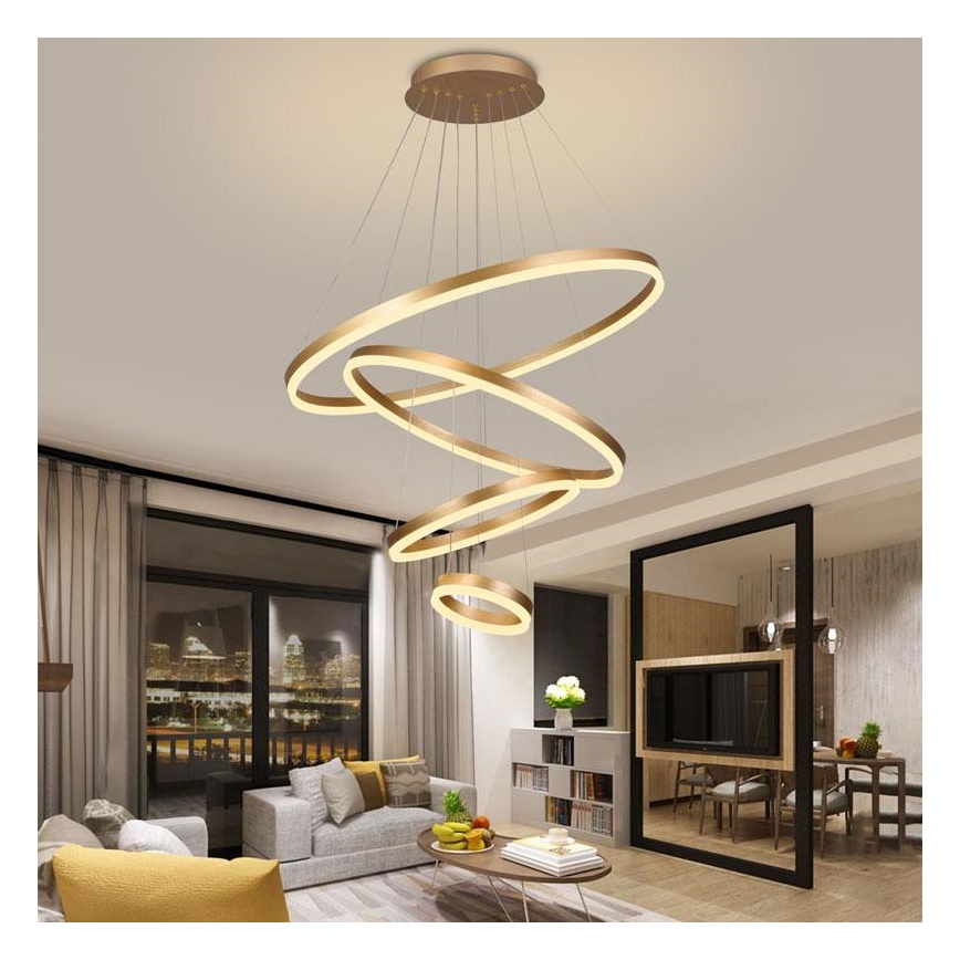 Светодиодная подвесная люстра с регулированием яркости LED/165W/230V 3000-6500K диаметр 80 см + дистанционное управление