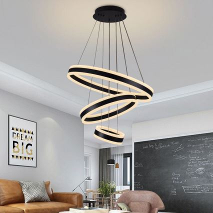 Светодиодная подвесная люстра с регулированием яркости LED/165W/230V 3000-6500K + дистанционное управление