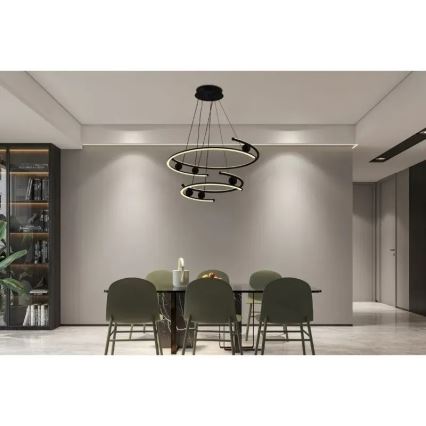 Светодиодная подвесная люстра с регулированием яркости LED/170W/230V 3000-6500K диаметр 80 см + дистанционное управление