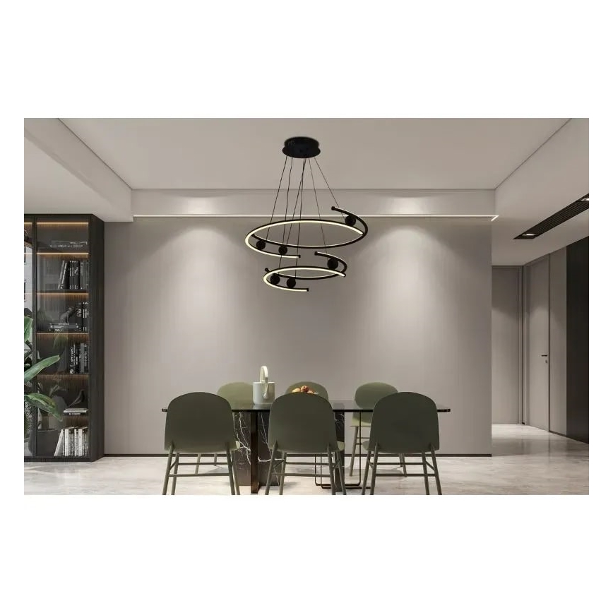 Светодиодная подвесная люстра с регулированием яркости LED/170W/230V 3000-6500K диаметр 80 см + дистанционное управление