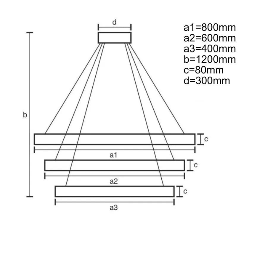 Светодиодная подвесная люстра с регулированием яркости LED/170W/230V 3000-6500K диаметр 80 см + дистанционное управление
