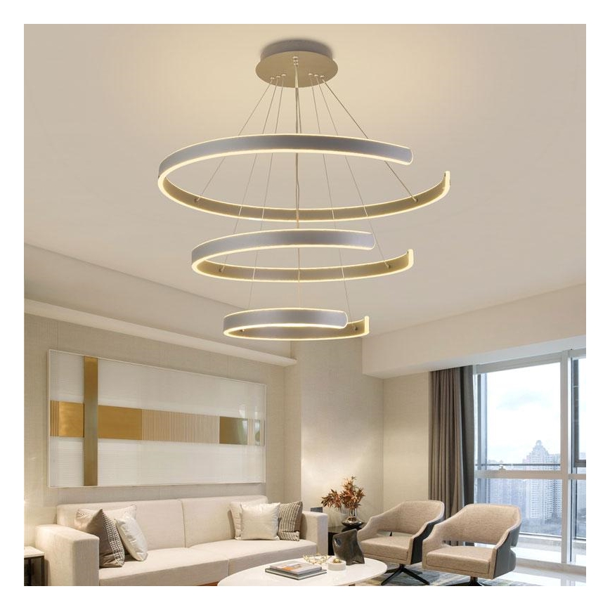 Светодиодная подвесная люстра с регулированием яркости LED/220W/230V 3000-6500K диаметр 80 см + дистанционное управление