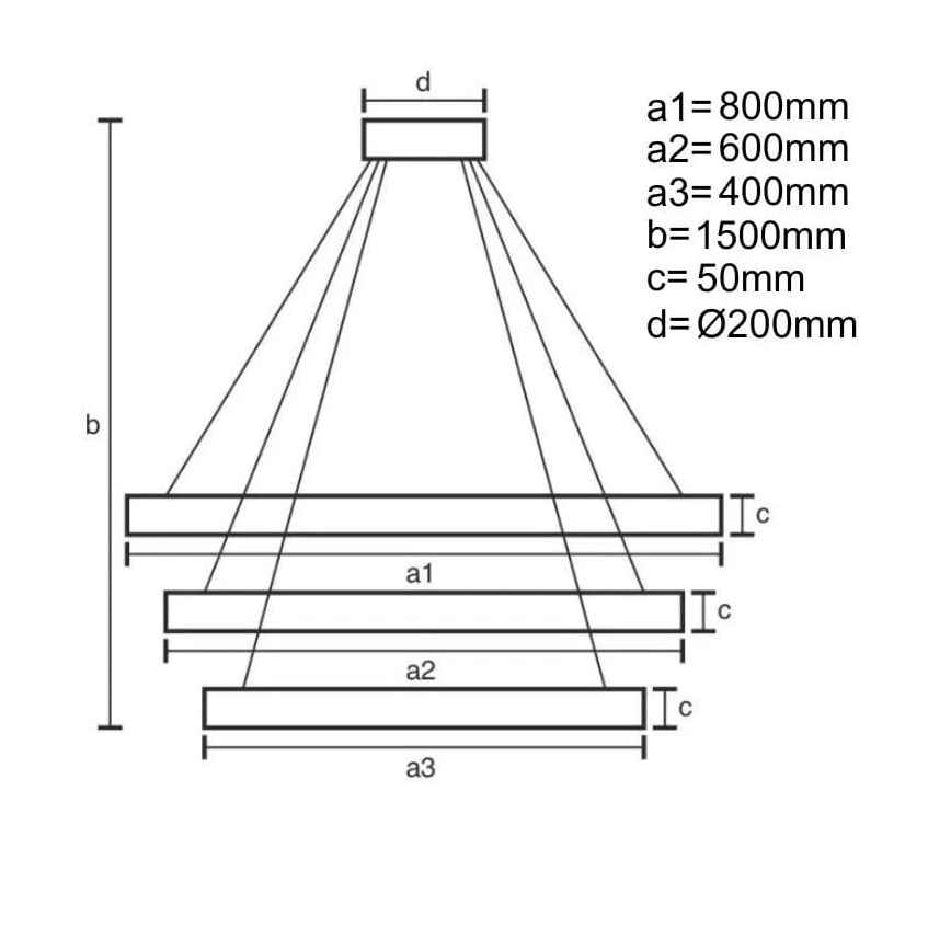 Светодиодная подвесная люстра с регулированием яркости LED/235W/230V 3000-6500K диаметр 80 см + дистанционное управление