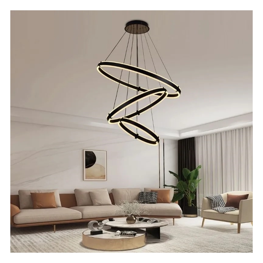 Светодиодная подвесная люстра с регулированием яркости LED/250W/230V 3000-6500K + дистанционное управление