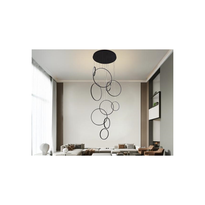Светодиодная подвесная люстра с регулированием яркости LED/290W/230V 3000-6500K диаметр 60 см + дистанционное управление