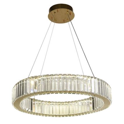 Светодиодная хрустальная подвесная люстра с регулированием яркости LED/40W/230V 3000-6500K хром/золотистый + дистанционное управление