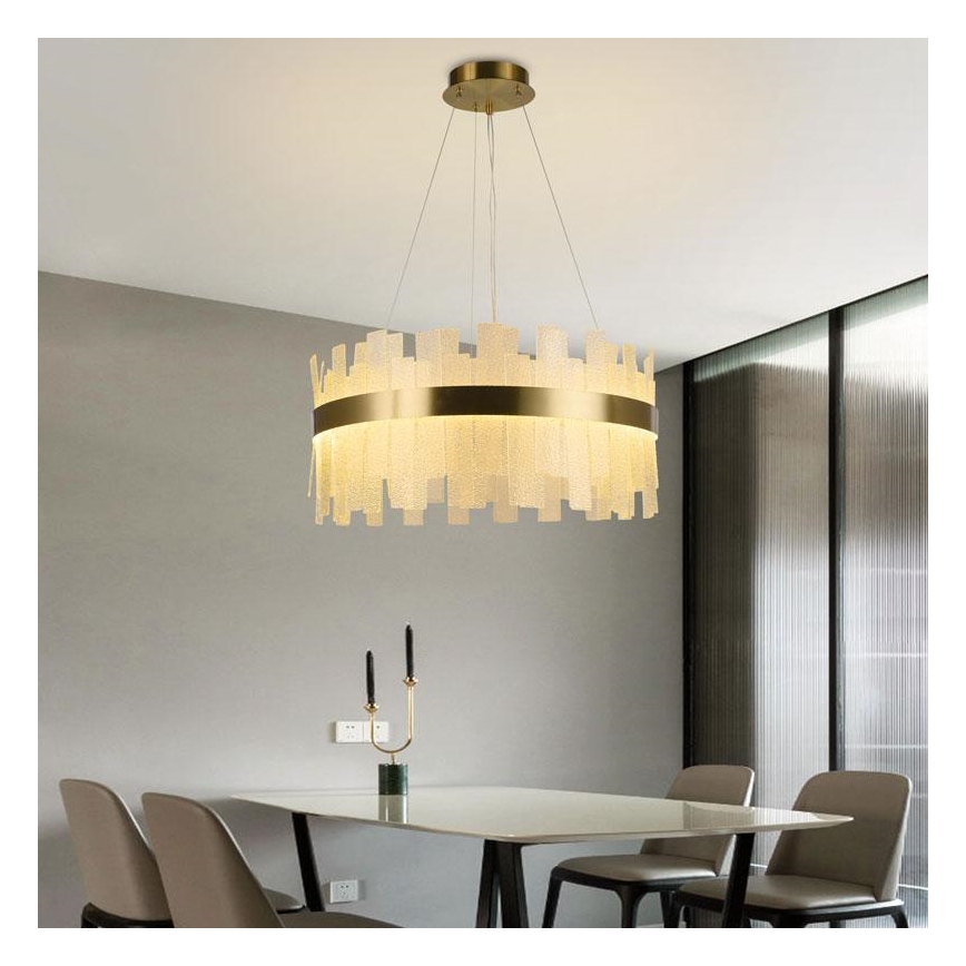Светодиодная хрустальная подвесная люстра с регулированием яркости LED/40W/230V 3000-6500K + дистанционное управление