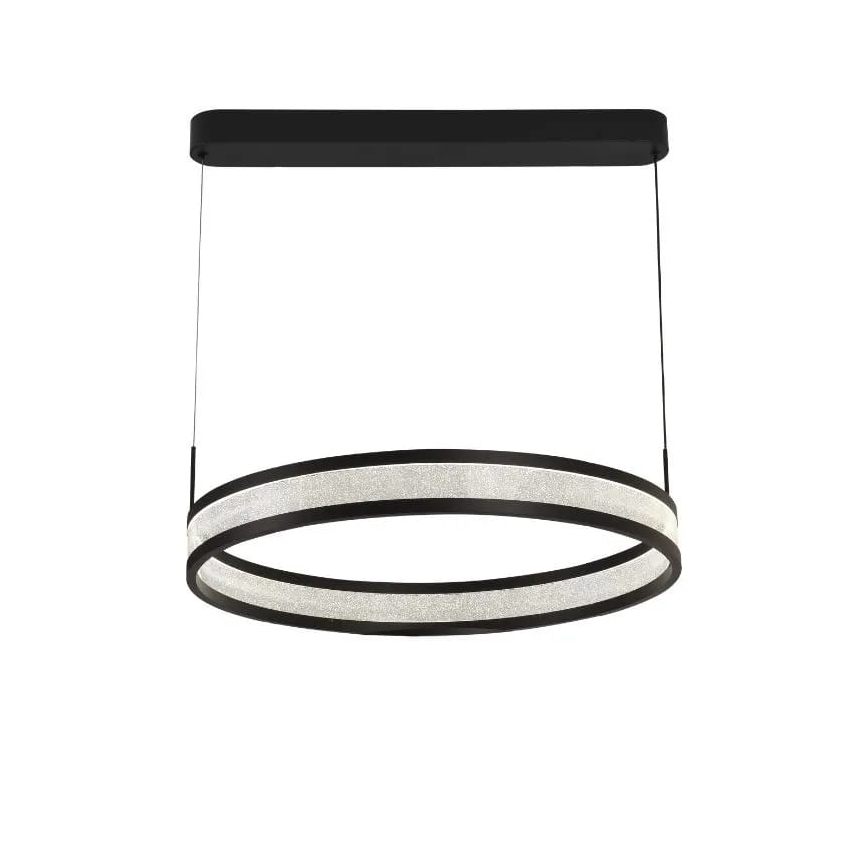 Светодиодная подвесная люстра с регулированием яркости LED/45W/230V 3000-6500K диаметр 60 см черный + дистанционное управление
