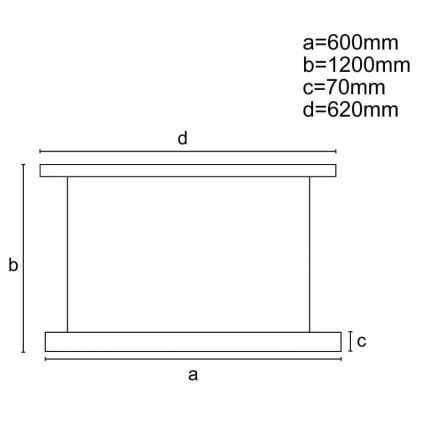 Светодиодная подвесная люстра с регулированием яркости LED/45W/230V 3000-6500K диаметр 60 см черный + дистанционное управление