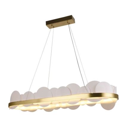 Светодиодная подвесная люстра с регулированием яркости LED/50W/230V 3000-6500K золотистый + дистанционное управление