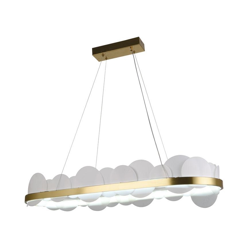 Светодиодная подвесная люстра с регулированием яркости LED/50W/230V 3000-6500K золотистый + дистанционное управление