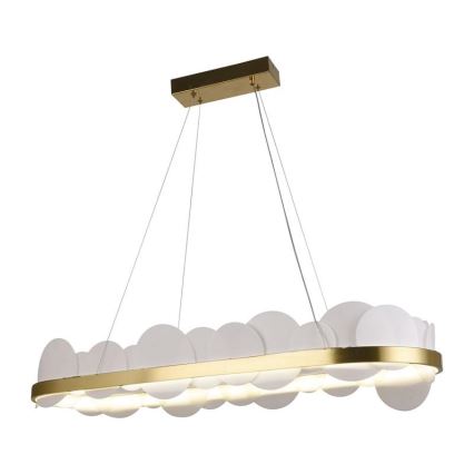 Светодиодная подвесная люстра с регулированием яркости LED/50W/230V 3000-6500K золотистый + дистанционное управление
