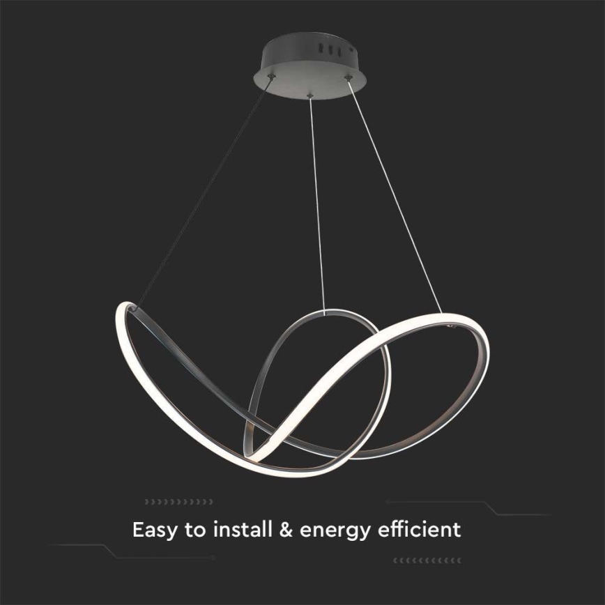Светодиодная подвесная люстра с регулированием яркости LED/50W/230V 3000K черный