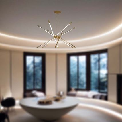 Светодиодная подвесная люстра с регулированием яркости LED/50W/230V 3000K золотистый