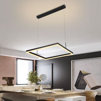 Светодиодная подвесная люстра с регулированием яркости LED/55W/230V 3000-6500K + дистанционное управление