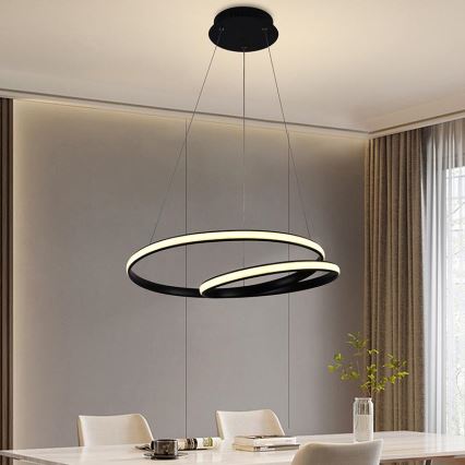 Светодиодная подвесная люстра с регулированием яркости LED/65W/230V 3000-6500K диаметр 56 см + дистанционное управление