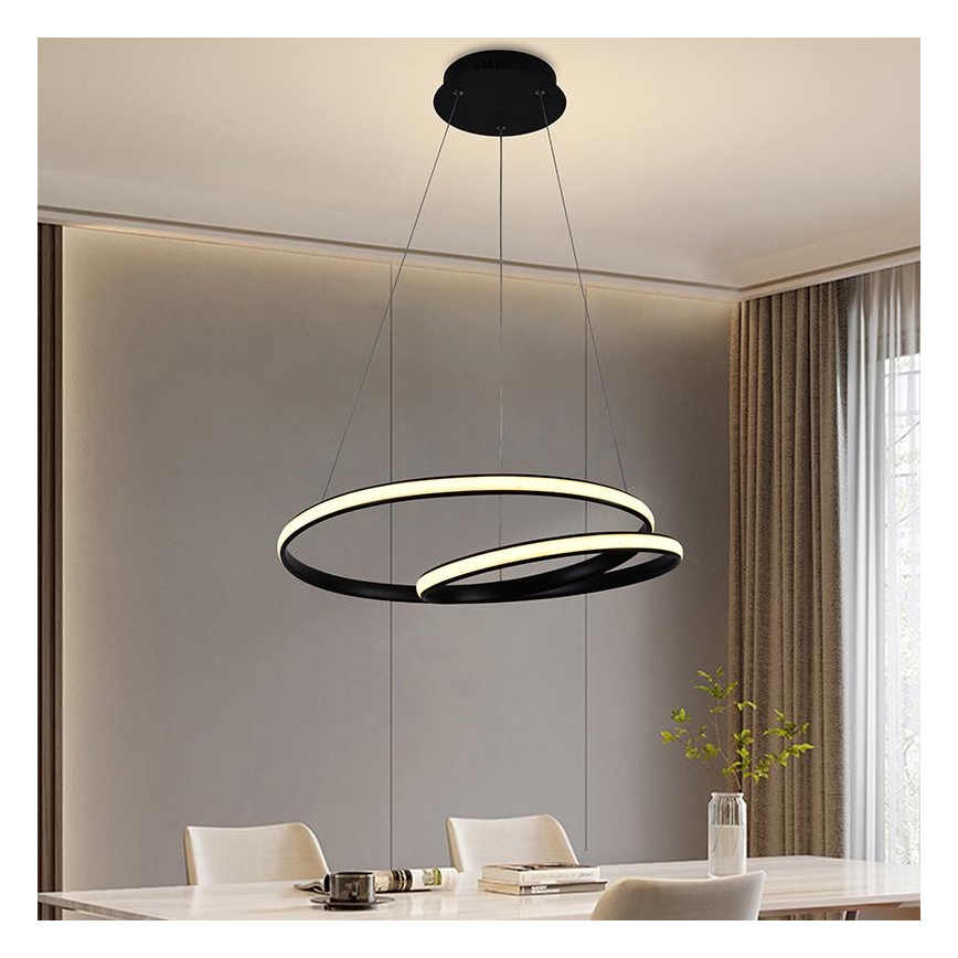Светодиодная подвесная люстра с регулированием яркости LED/65W/230V 3000-6500K диаметр 56 см + дистанционное управление